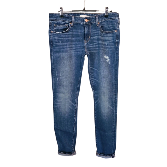 Women's Levis 711 Skinny Japanese Selvedge Stretch Denim Distressed Size 30 (10) - Picture 1 of 12